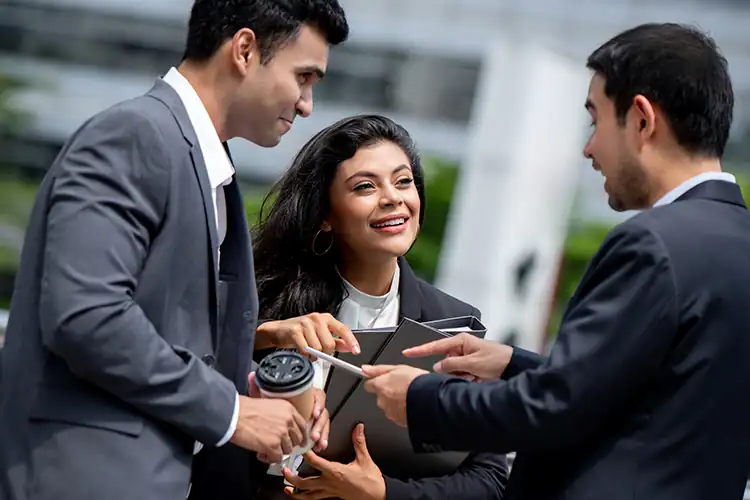 MBA executives discussing a project