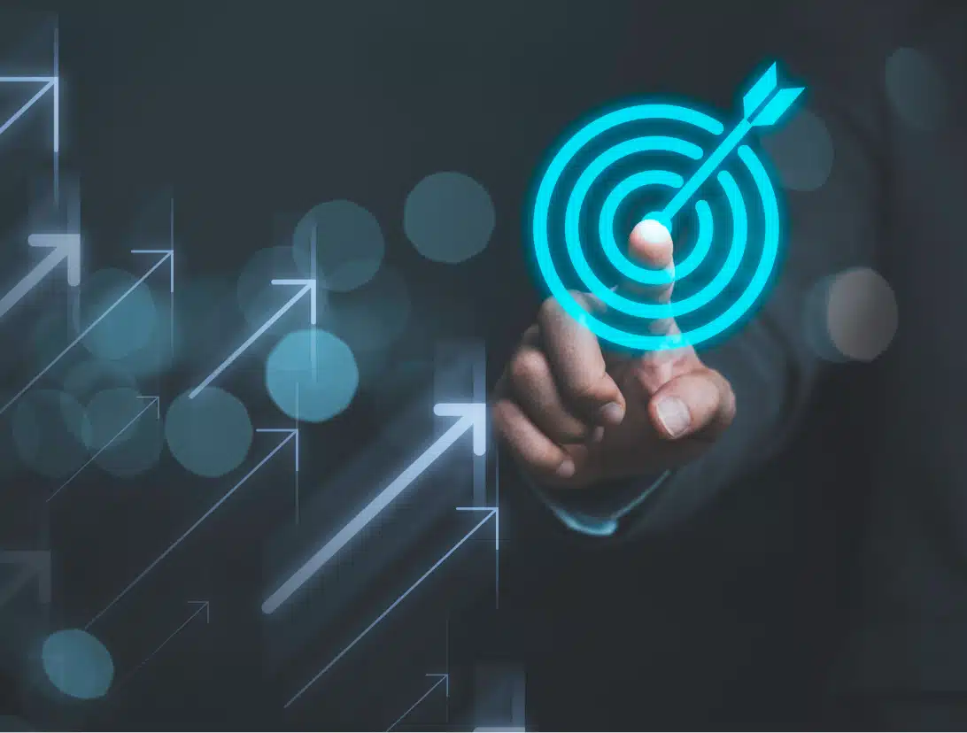 finger pointing on target graphic