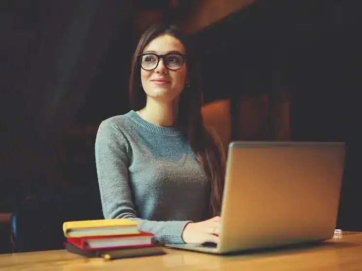 female transfer student excited to start her new degree